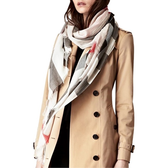Burberry Accessories - Burberry Sheer Mega Check Scarf